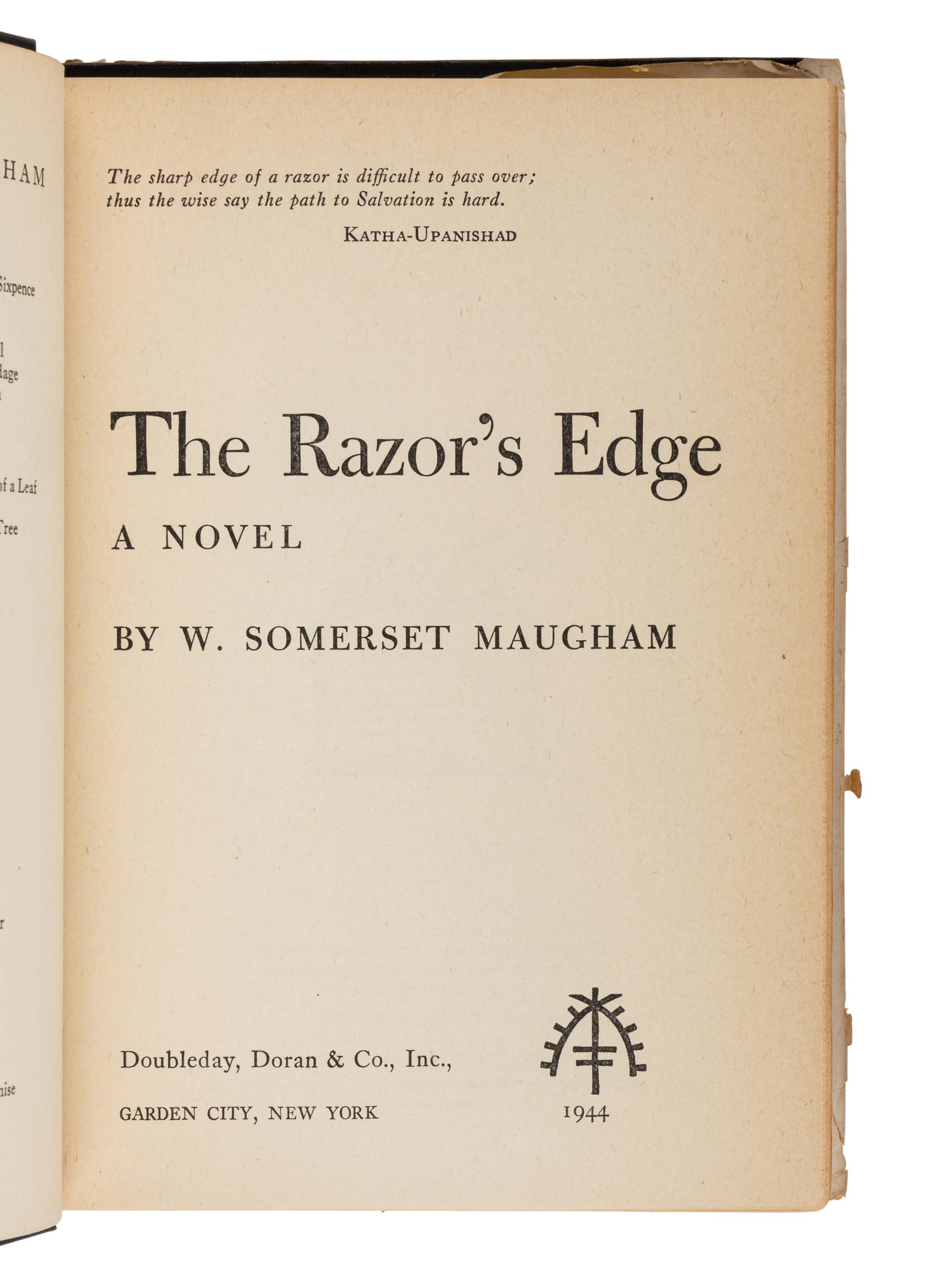 MAUGHAM, William Somerset (1874-1965). A Writer's Notebook . Melbourne, London & Toronto: William Heinemann Ltd., [1949].