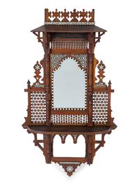 An Egyptian Inlaid Wood Shelf