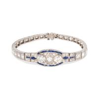 ART DECO, DIAMOND AND SYNTHETIC SAPPHIRE BRACELET