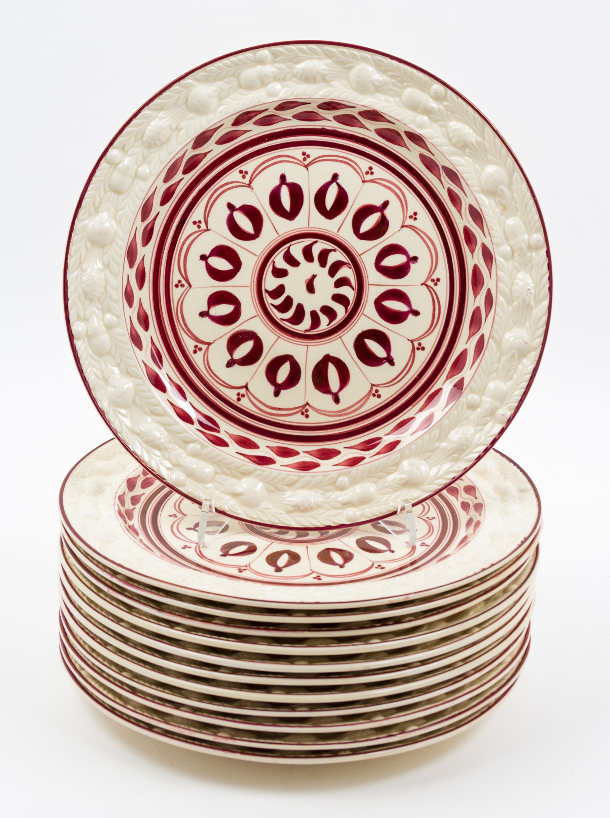 Twelve Adams Dinner Plates Diameter 11 inches.