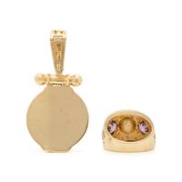 COLLECTION OF YELLOW GOLD, CULTURED PEARL AND GEMSTONE JEWELRY