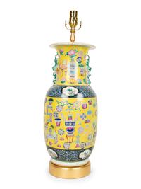 A Chinese Export Porcelain Vase Mounted as a Lamp