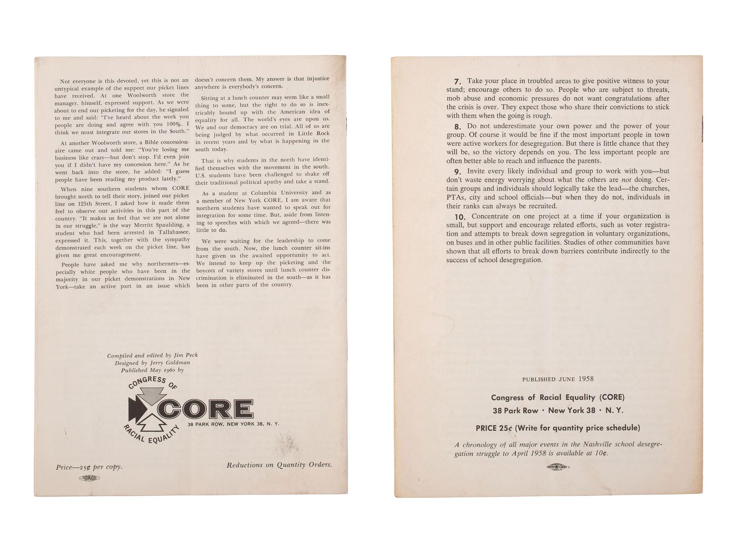 [CIVIL RIGHTS]. A group of 4 pamphlets related to the fight against segregation and racial inequality, comprising: