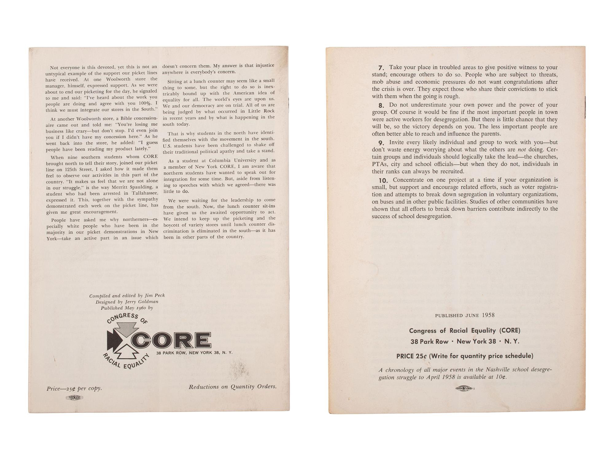 [CIVIL RIGHTS]. A group of 4 pamphlets related to the fight against segregation and racial inequality, comprising: