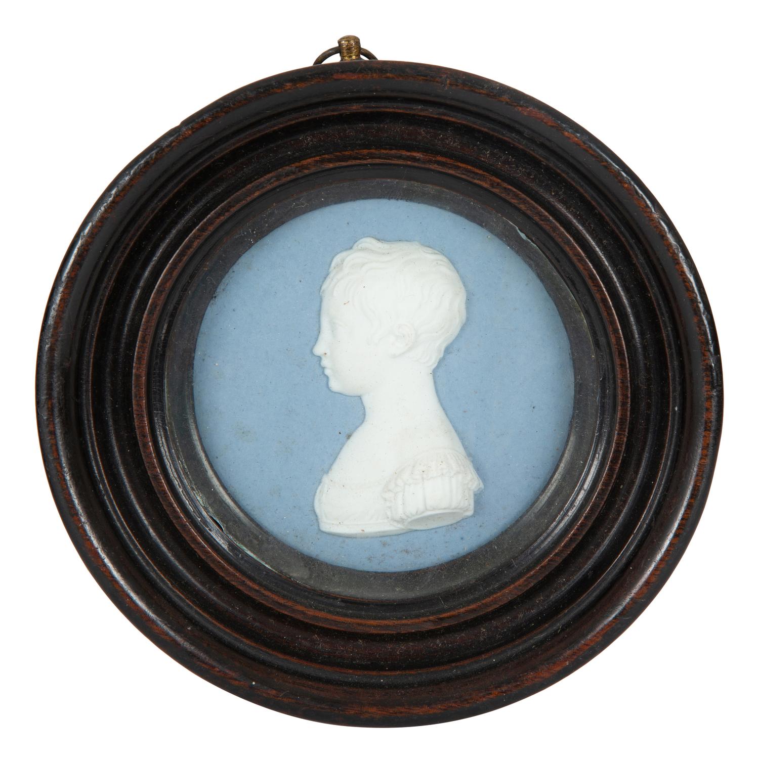 A Pair of Sevres Blue Jasper Porcelain Portrait Roundels — FRANCE, 19TH CENTURY