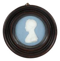 A Pair of Sevres Blue Jasper Porcelain Portrait Roundels — FRANCE, 19TH CENTURY