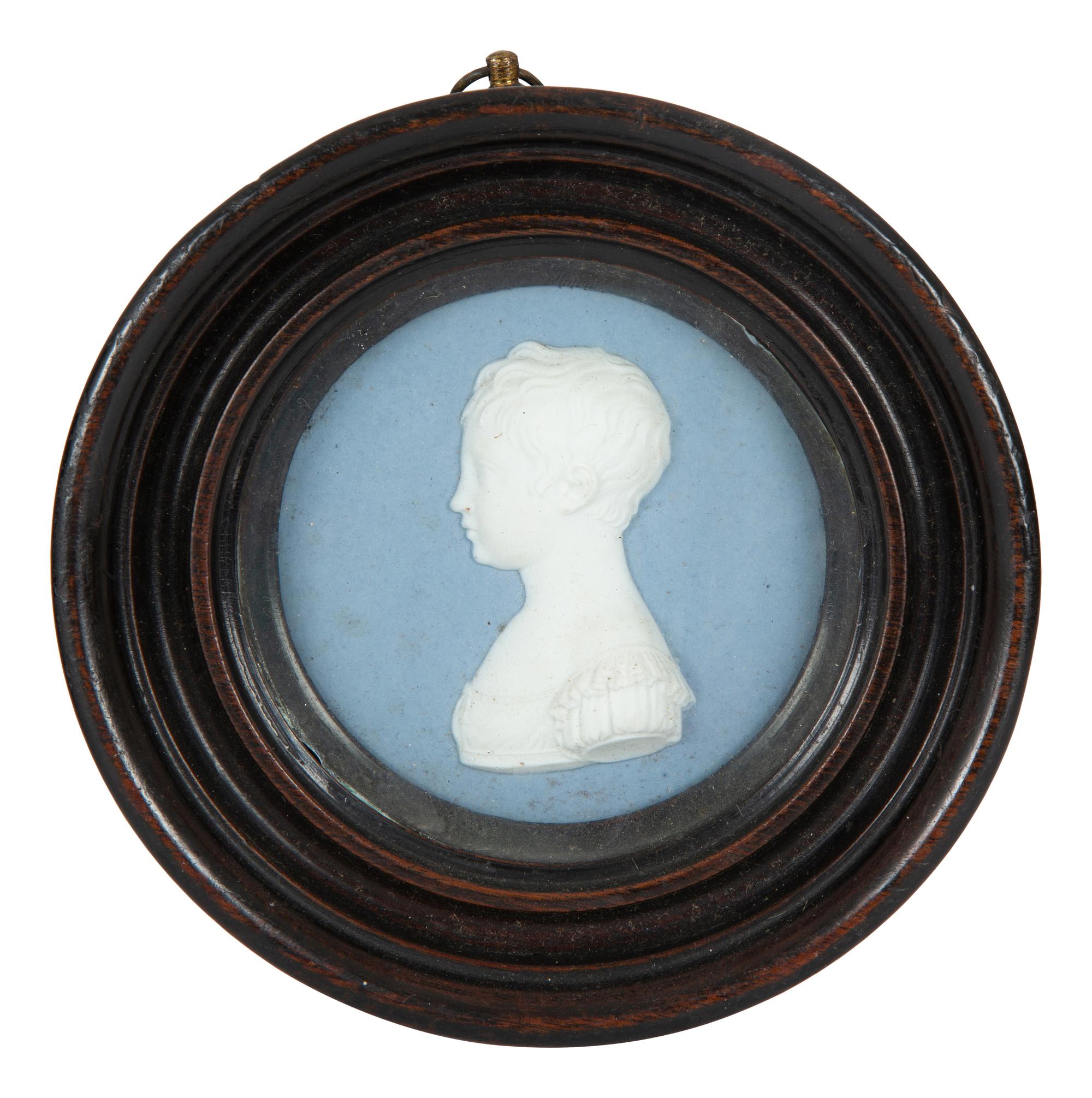 A Pair of Sevres Blue Jasper Porcelain Portrait Roundels — FRANCE, 19TH CENTURY
