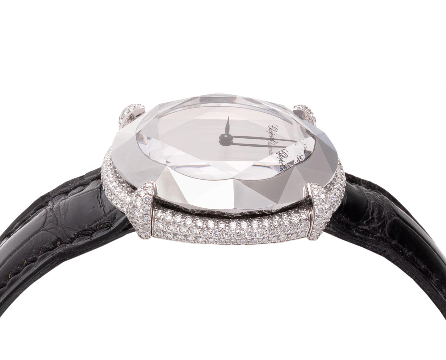 CHOPARD, 18K WHITE GOLD AND DIAMOND 'GOLDEN DIAMOND' WRISTWATCH