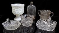 A Collection of American Glass Articles Height of tallest 8 1/4 inches.