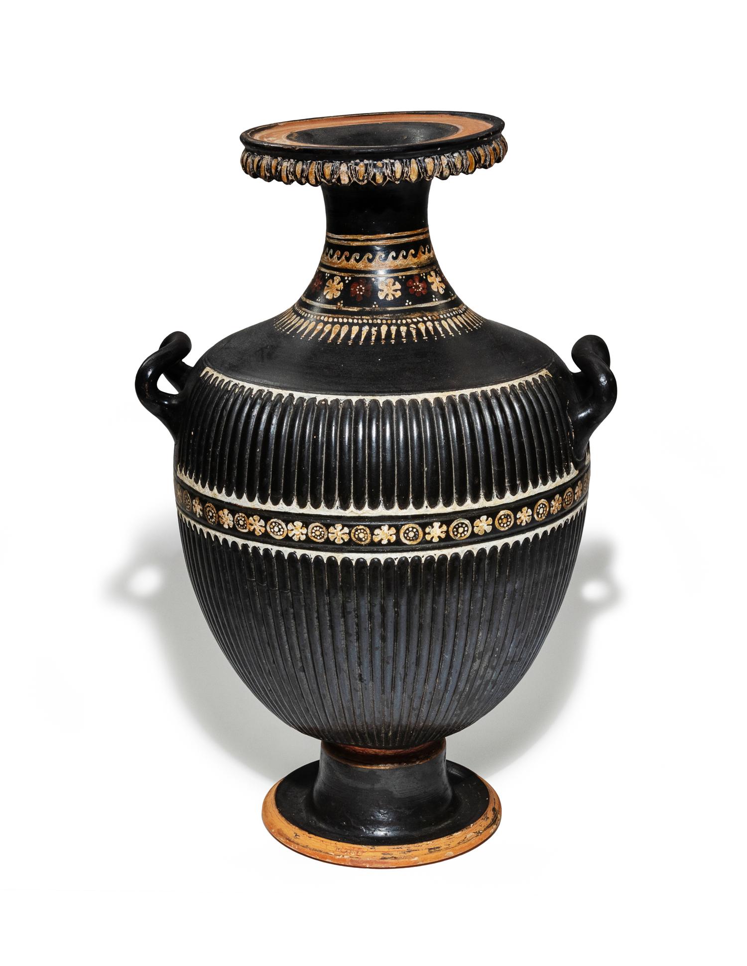 An Apulian Gnathian-Ware Ribbed Hydria