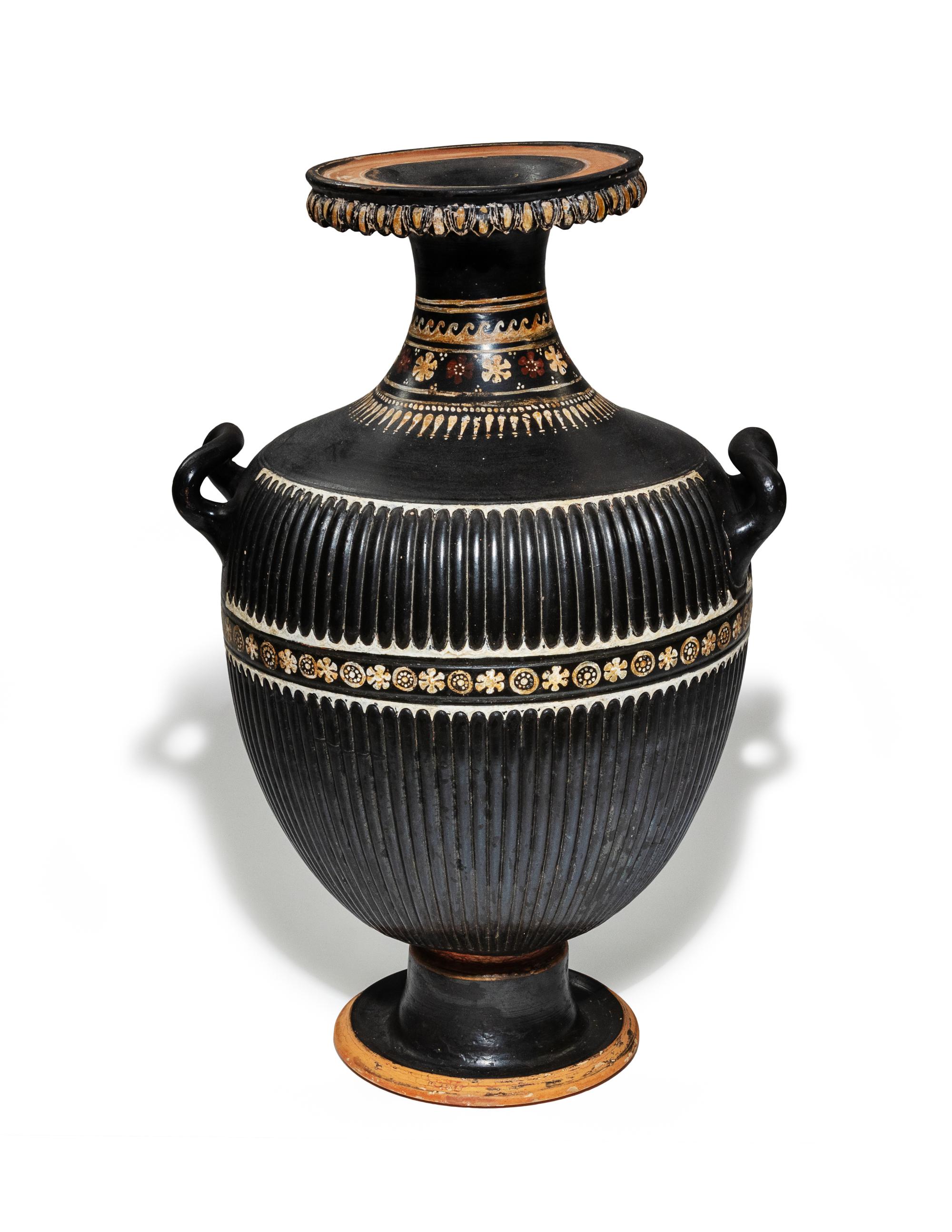 An Apulian Gnathian-Ware Ribbed Hydria