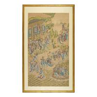 A Large Chinese Ink and Color on Silk 'Immortals' Painting, Late 19th-Early 20th Century — 清晚期 絹本設色鏡框水陸畫