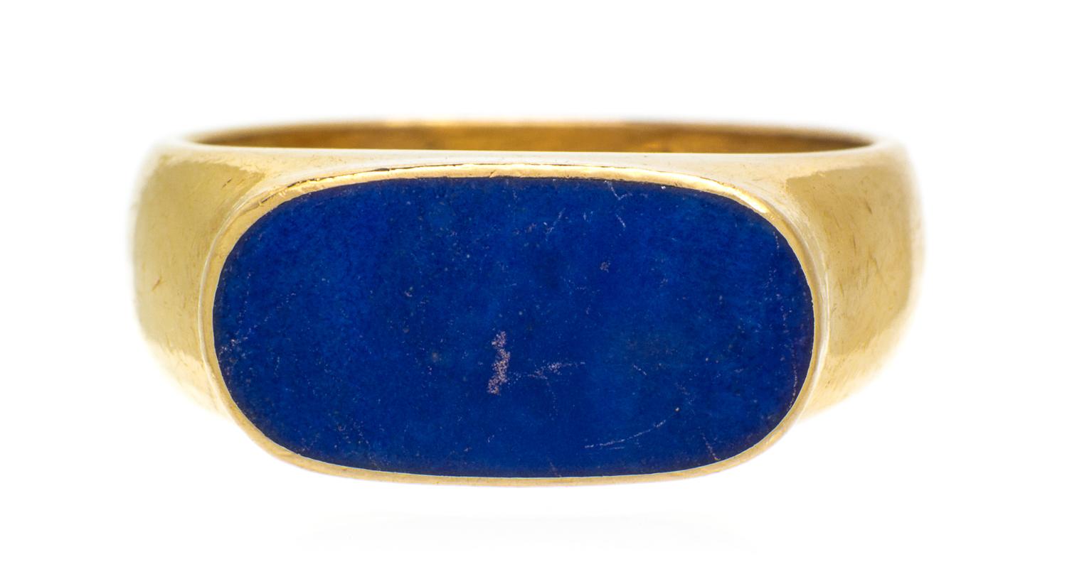 A Yellow Gold and Lapis Lazuli Ring, Tiffany & Co., 4.50 dwts.