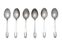 A Set of Six Georg Jensen Beaded Pattern Dessert Spoons