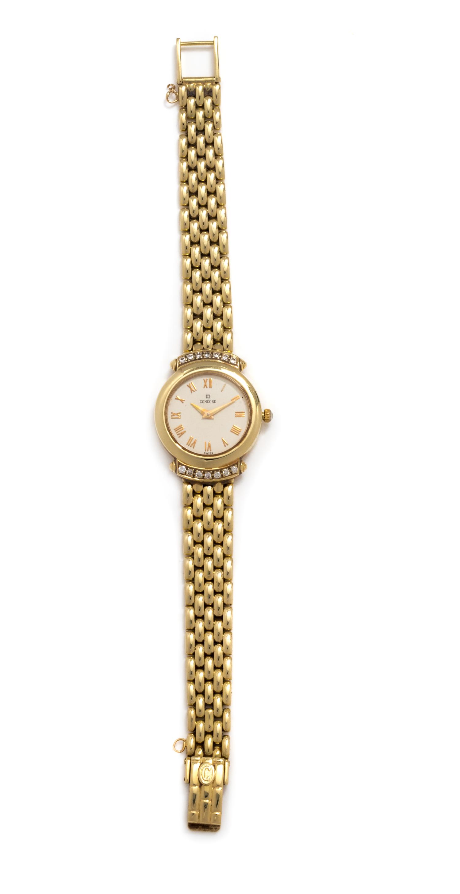 CONCORD, 14K YELLOW GOLD AND DIAMOND WRISTWATCH