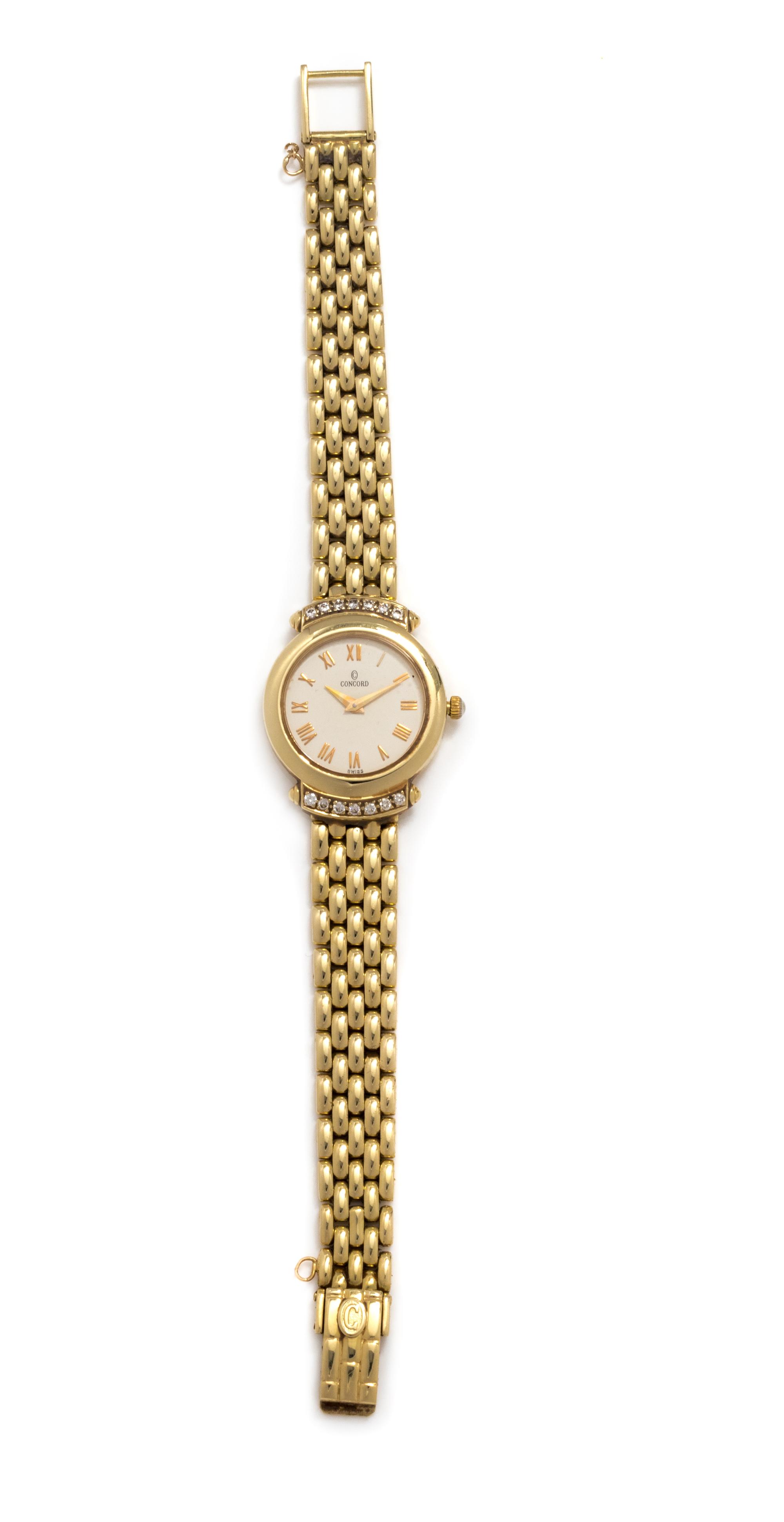 CONCORD, 14K YELLOW GOLD AND DIAMOND WRISTWATCH