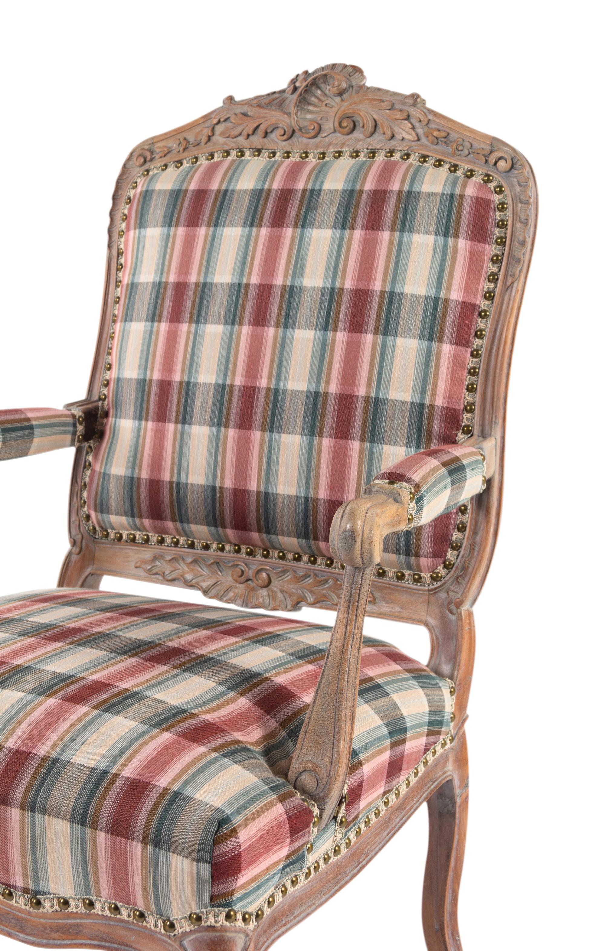 A Louis XV Style Cerused Beech Fauteuil