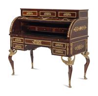 A French Gilt Bronze Mounted Mahogany Bureau à Cylindre