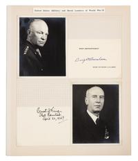[U.S. MILITARY LEADERS -- WWII]. A group of 6 signatures accompanied by photographs of military leaders from World War II, comprising: