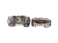 Navajo Silver Cuff Bracelets, with Inlay