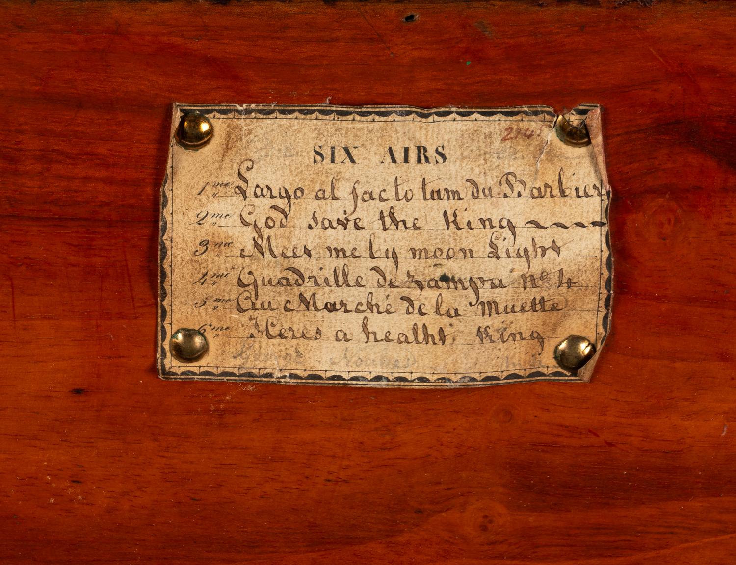 A Six-Air Keywind Music Box