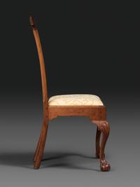 A Chippendale Shell and Heart Carved Walnut Claw-and-Ball Foot Side Chair
