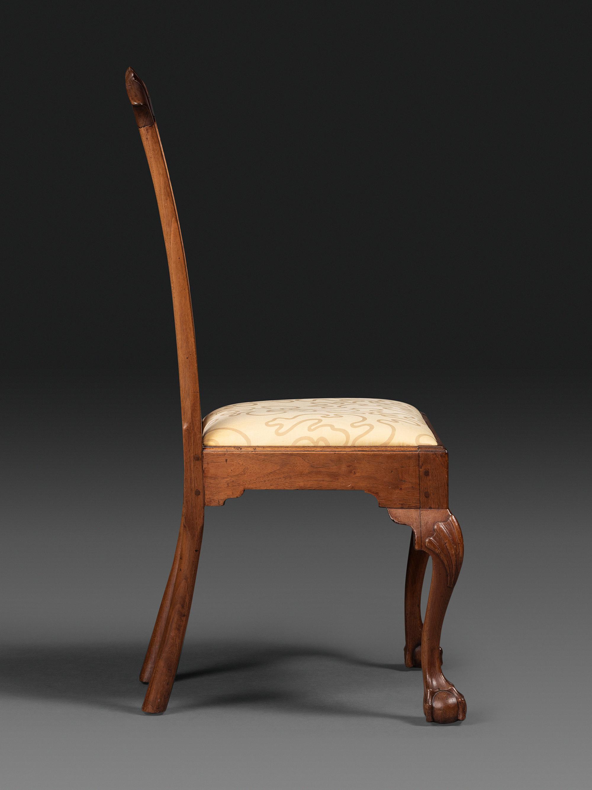 A Chippendale Shell and Heart Carved Walnut Claw-and-Ball Foot Side Chair