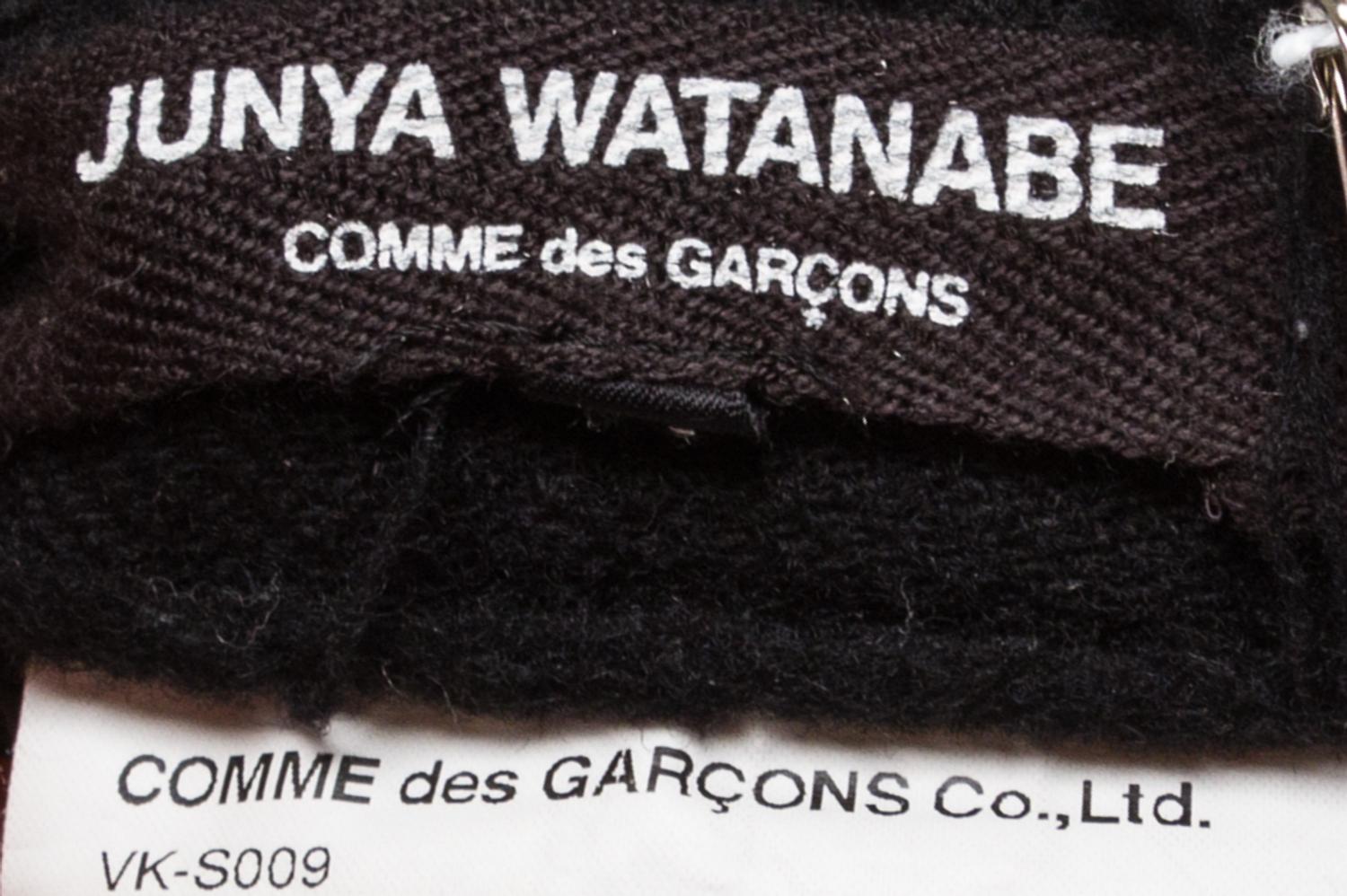 A Junya Wantanabe Black Wool Skirt, Size M.
