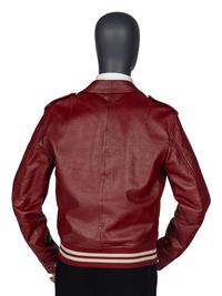 SAINT LAURENT RED LEATHER MOTO JACKET
