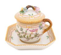 Five Royal Copenhagen Flora Danica Condiment Jars