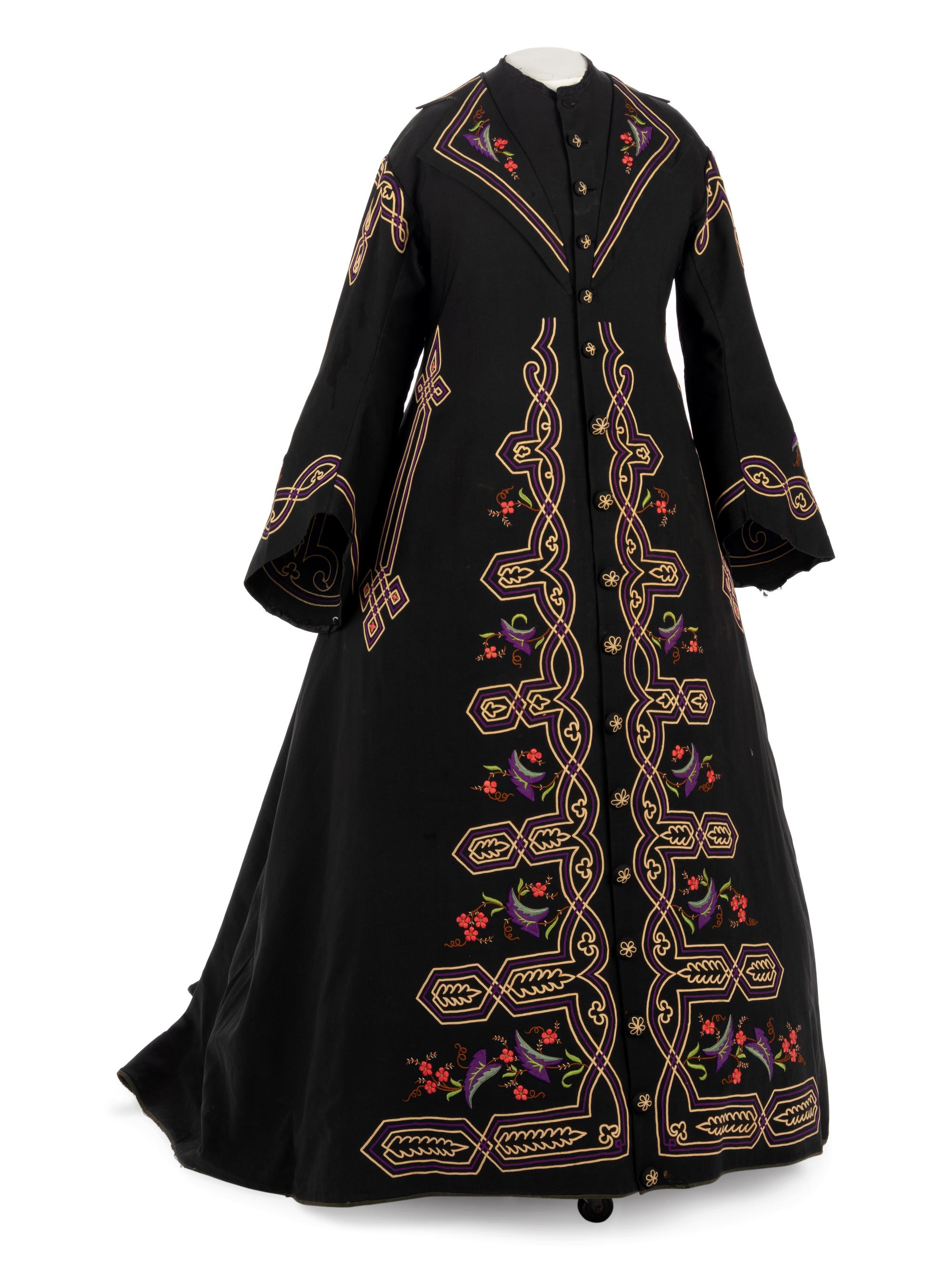 Embroidered Wool Dressing Gown, 1860s