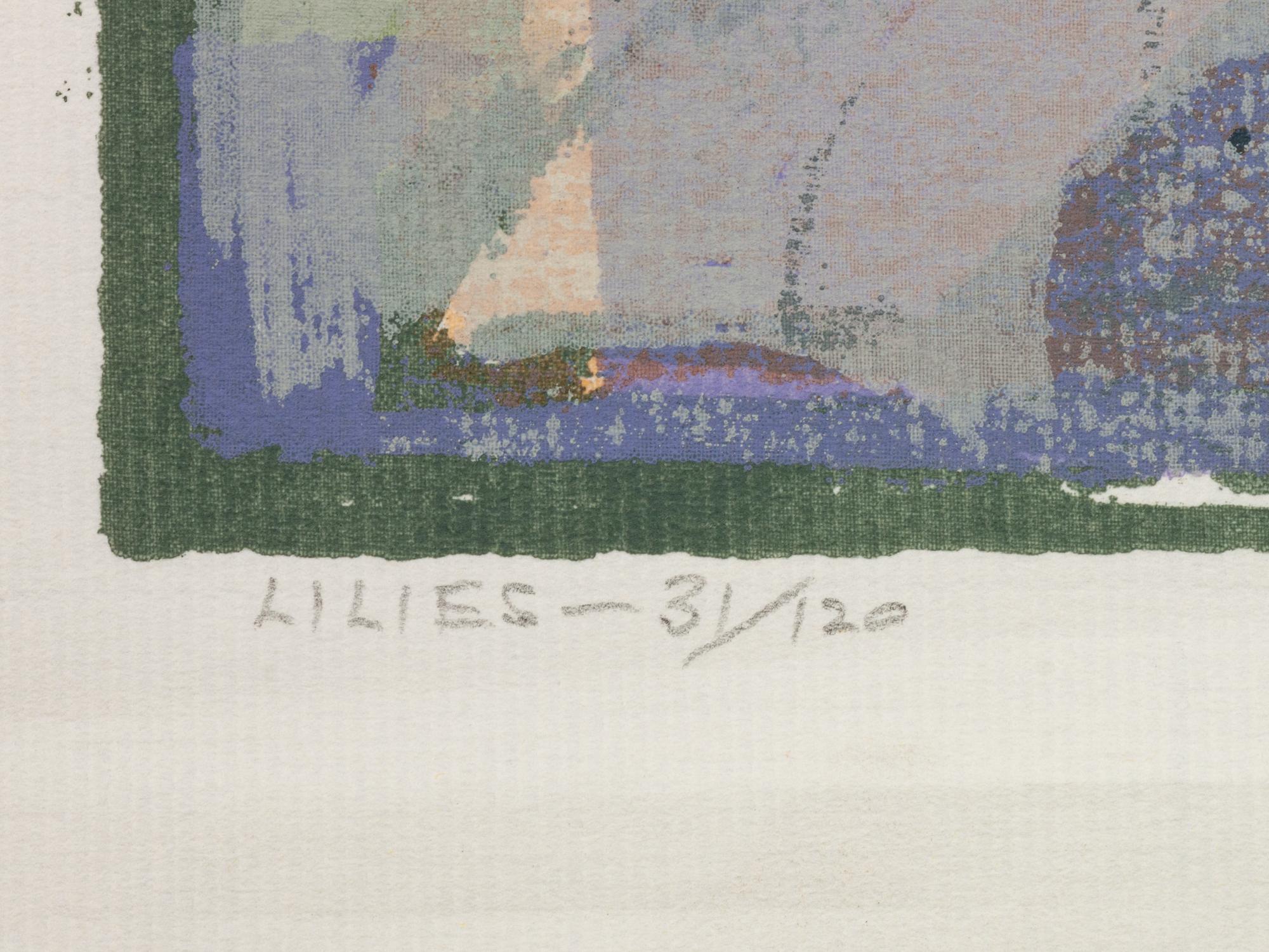 Five Works: Bishop's Chapel, edition 25/130; Spring Pastures , edition 23/130; Lilies , edition 31/120; New Mexico Village , edition 63/115; The Beaver Pond