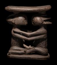 Three African Wood Headrests