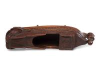 A French Prisoner of War Carved Boxwood Ship-Form Snuff Box