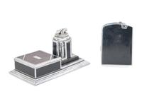 An Art Deco Aluminum Smoking Set