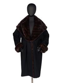 J. Mendel Wool Coat With Mink Trim