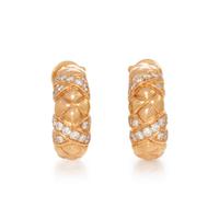 BOUCHERON, YELLOW GOLD AND DIAMOND HALF-HOOP CLIP EARRINGS