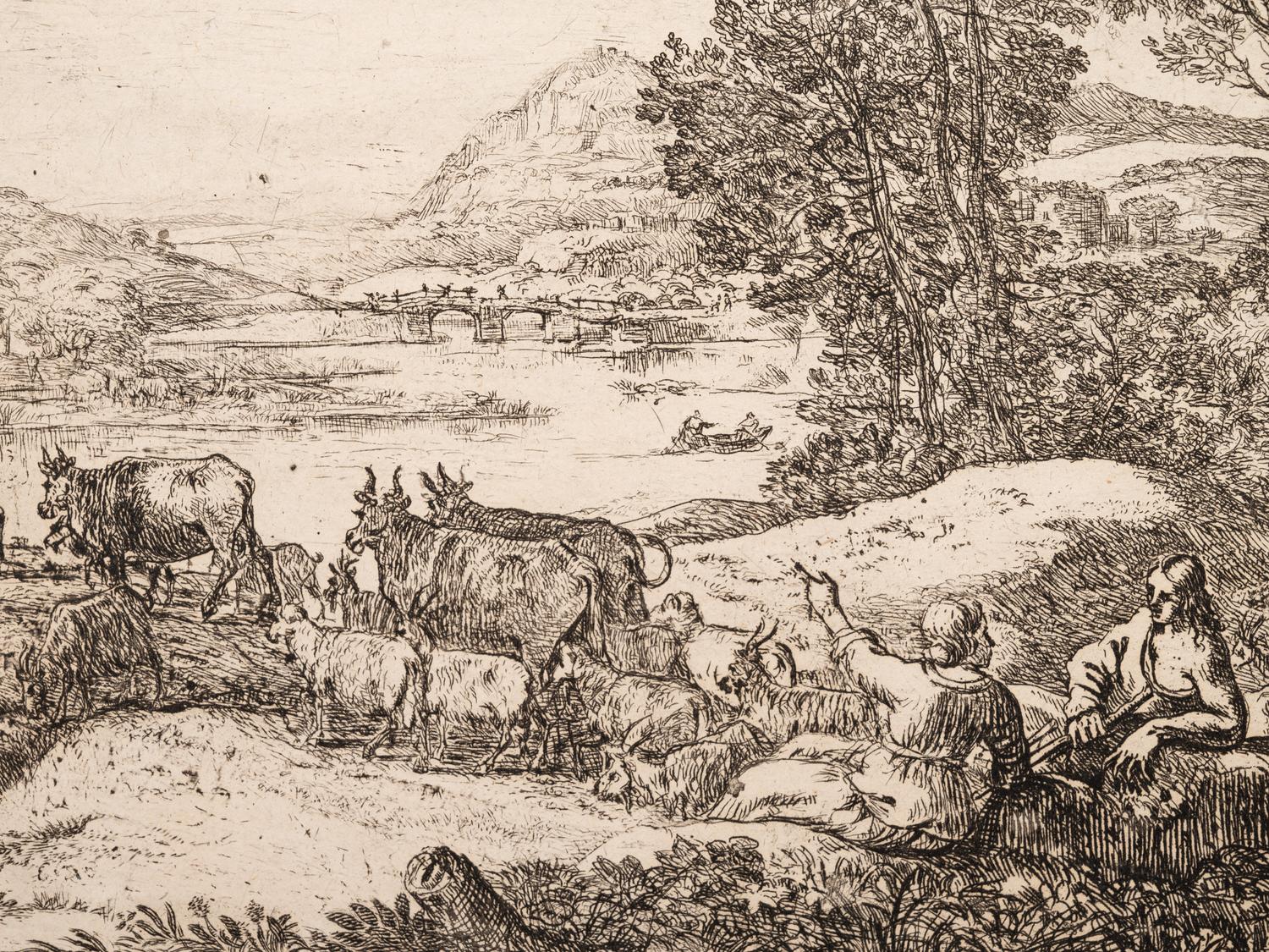 A group of four prints ( Berger et bergere conversant; L'Apparition; Le Fuite en Egypte; Les trois chevres )