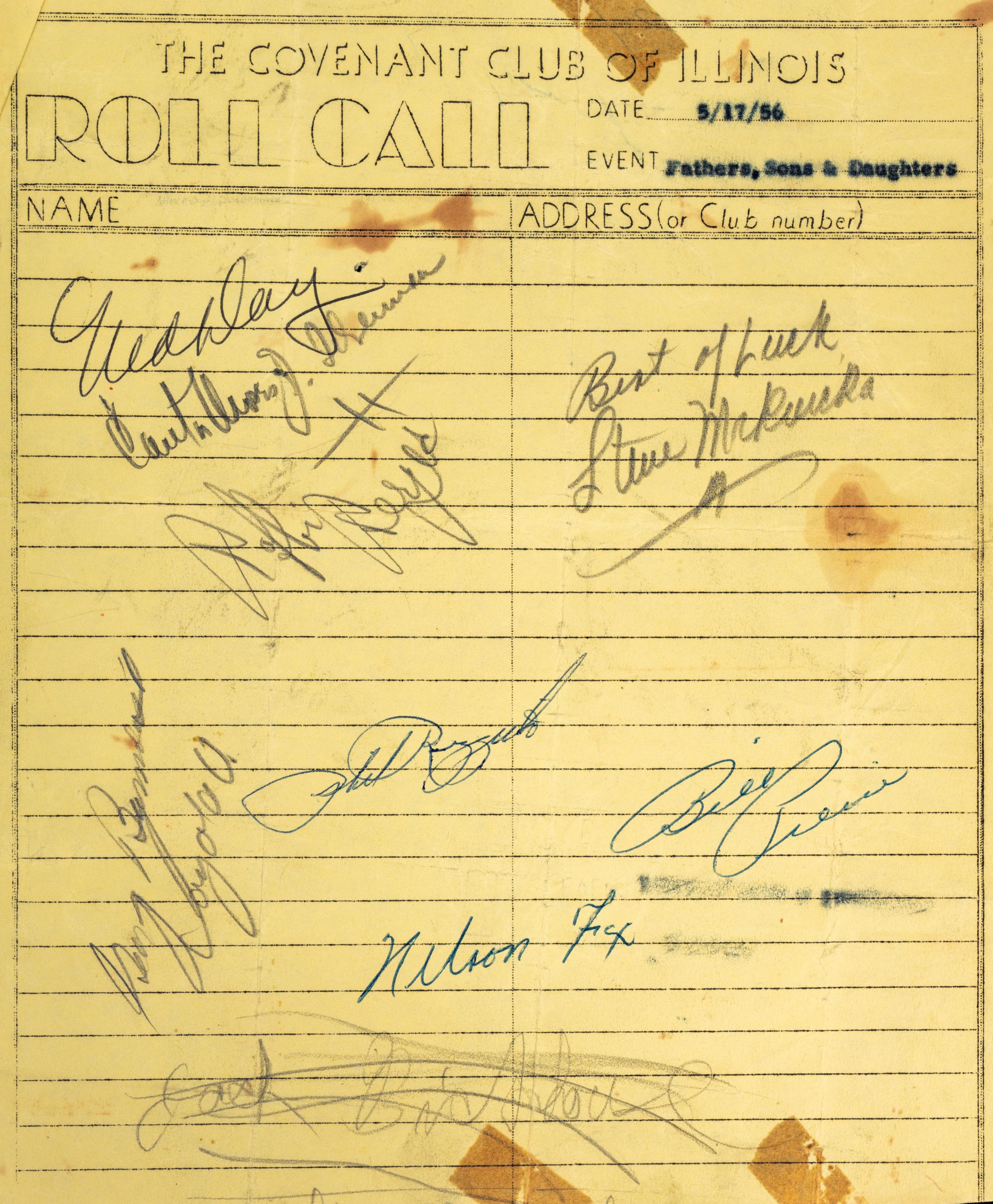 A Group of 1950s Signed Autograph Pages Featuring Baseball Hall of Famers Including Nellie Fox,