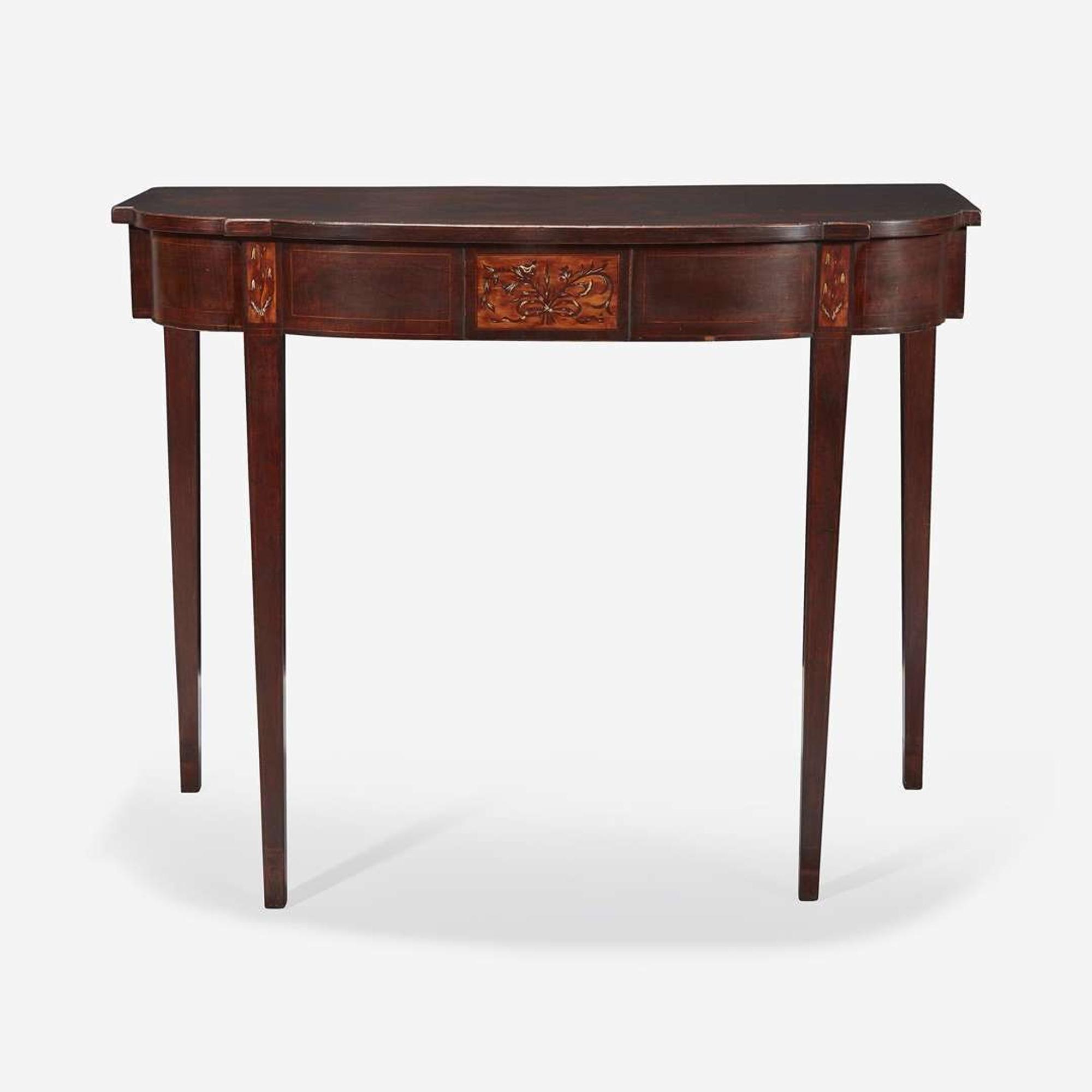 A Federal inlaid and figured mahogany pier table Attributed to Adam Hains (1768-1846), Philadelphia, PA, circa 1800