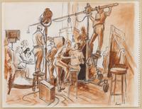 Thomas Hart Benton, (American, 1889-1975), Movie Set (sketch for Hollywood, 1937-1938)