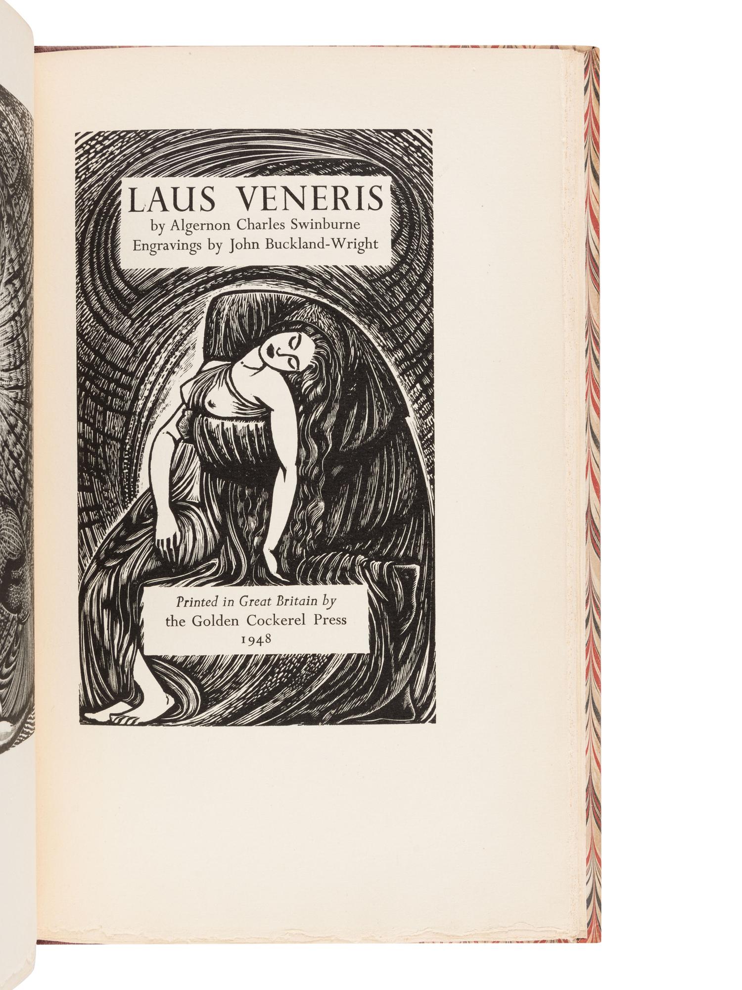 [GOLDEN COCKEREL PRESS]. SWINBURNE, Algernon Charles (1837-1909). Laus Veneris. London: The Golden Cockerel Press, 1948.