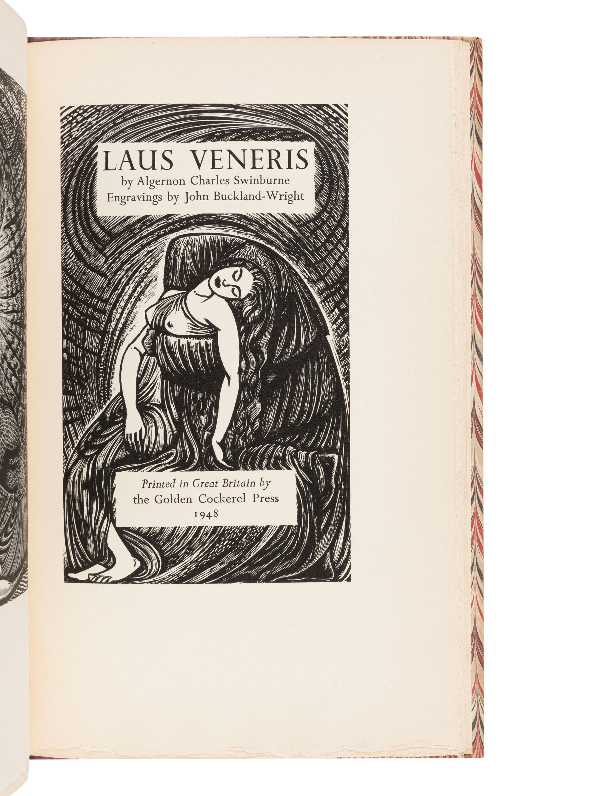 [GOLDEN COCKEREL PRESS]. SWINBURNE, Algernon Charles (1837-1909). Laus Veneris. London: The Golden Cockerel Press, 1948.
