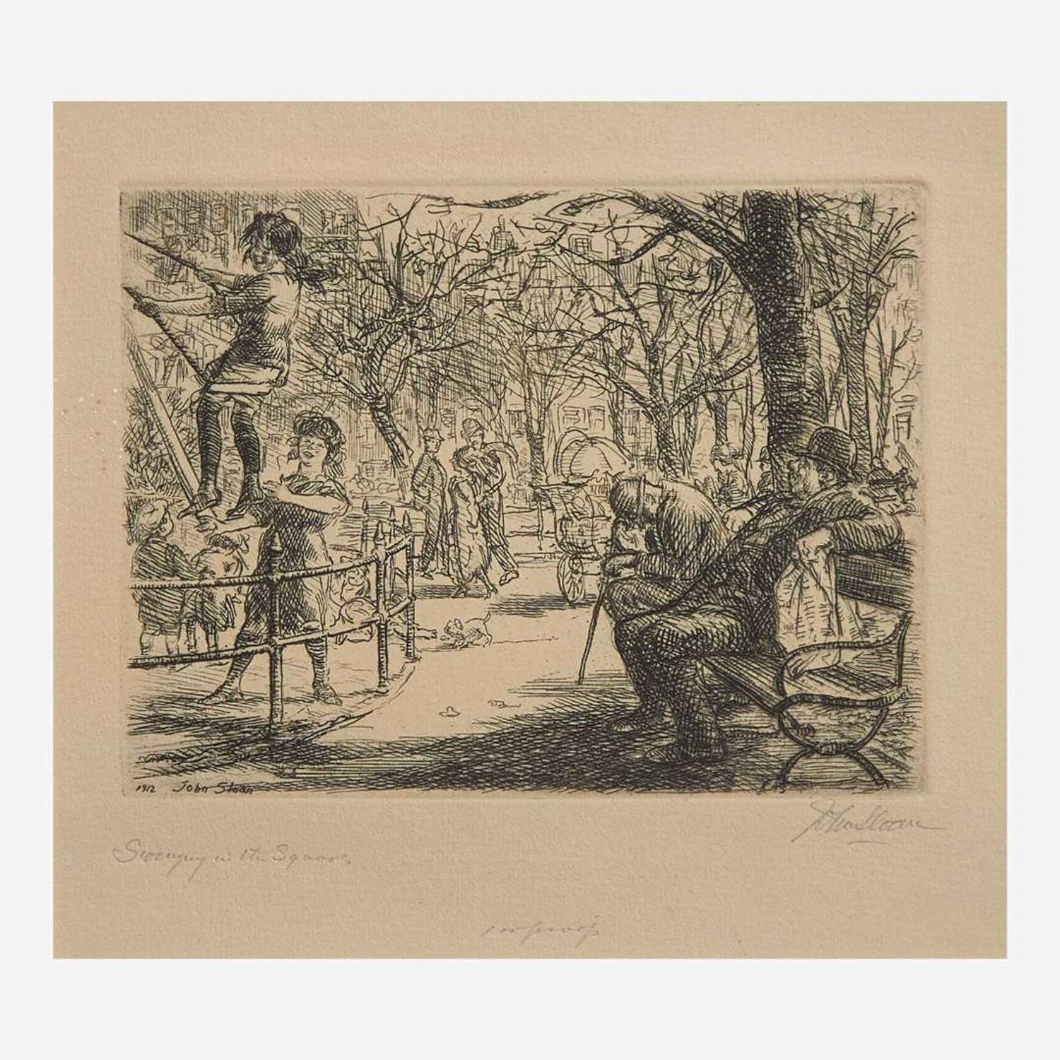 John French Sloan (American, 1871-1951) A Group of Four Etchings