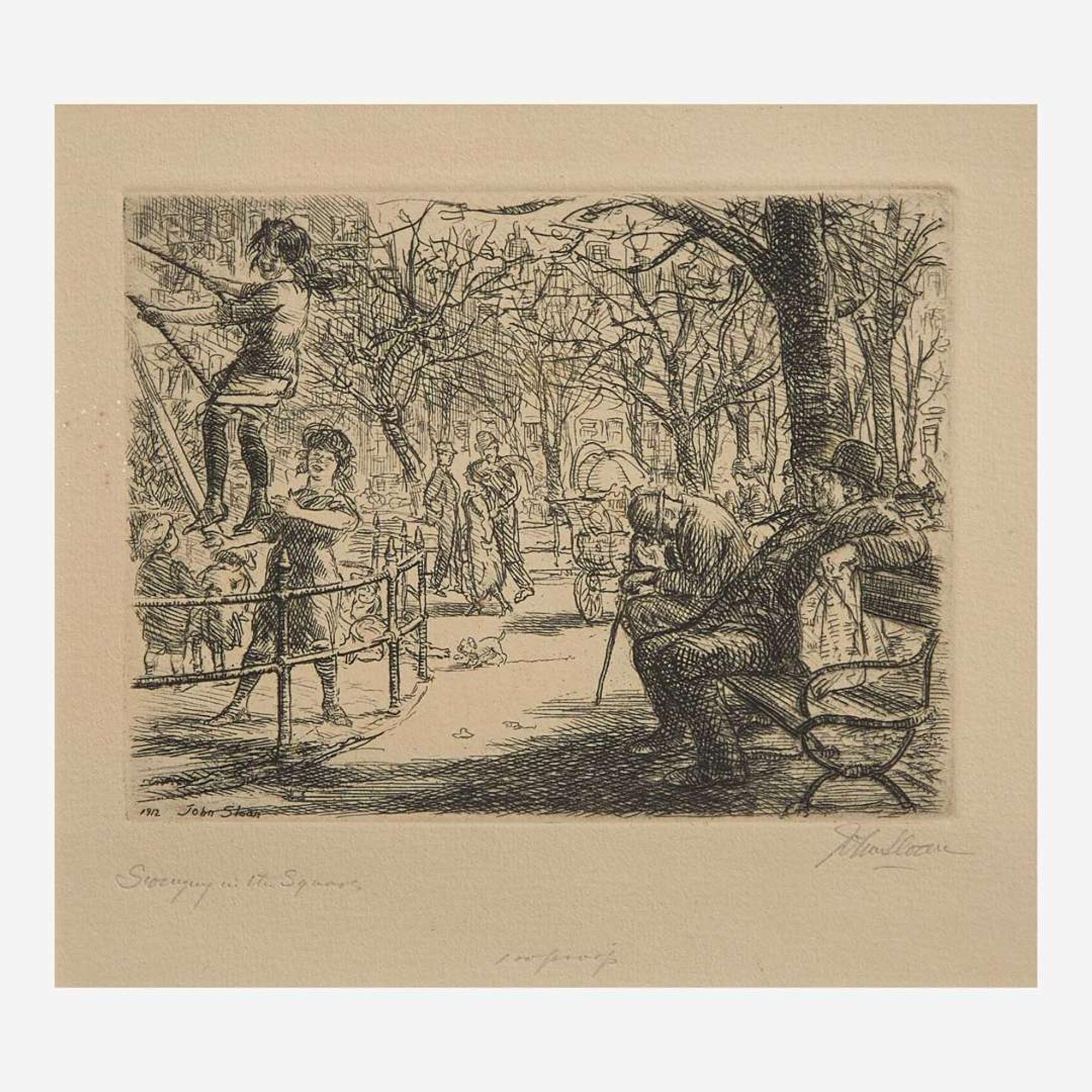 John French Sloan (American, 1871-1951) A Group of Four Etchings