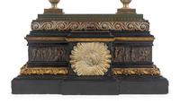 A Large Empire Style Gilt Bronze Mantel Clock