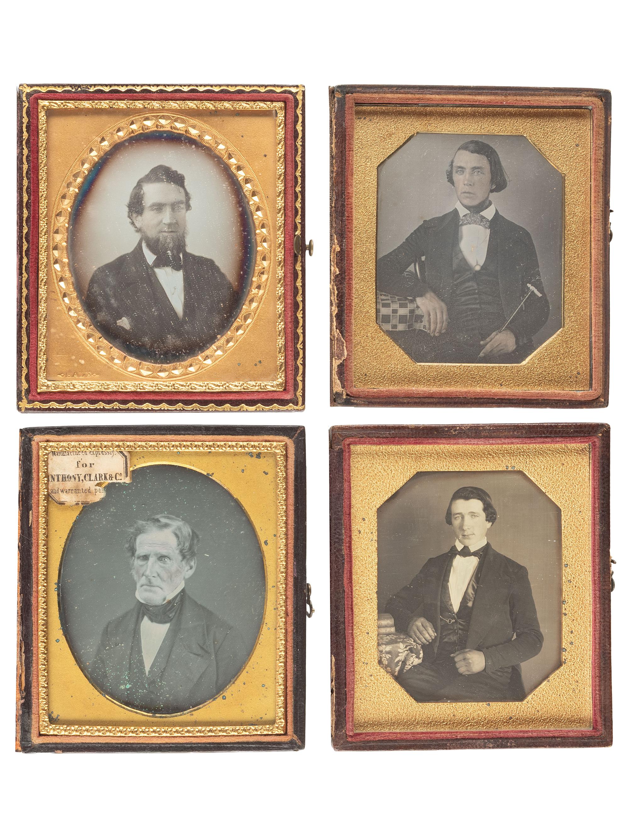[EARLY PHOTOGRAPHY]. 33 sixth plate daguerreotypes of men, incl. example by HALE.
