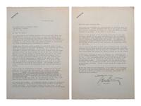 [HARDING, Warren G. (1865-1923)]. BRITTON, Nan. Typed letter signed ("Nan Britton"). 9 November 1927.