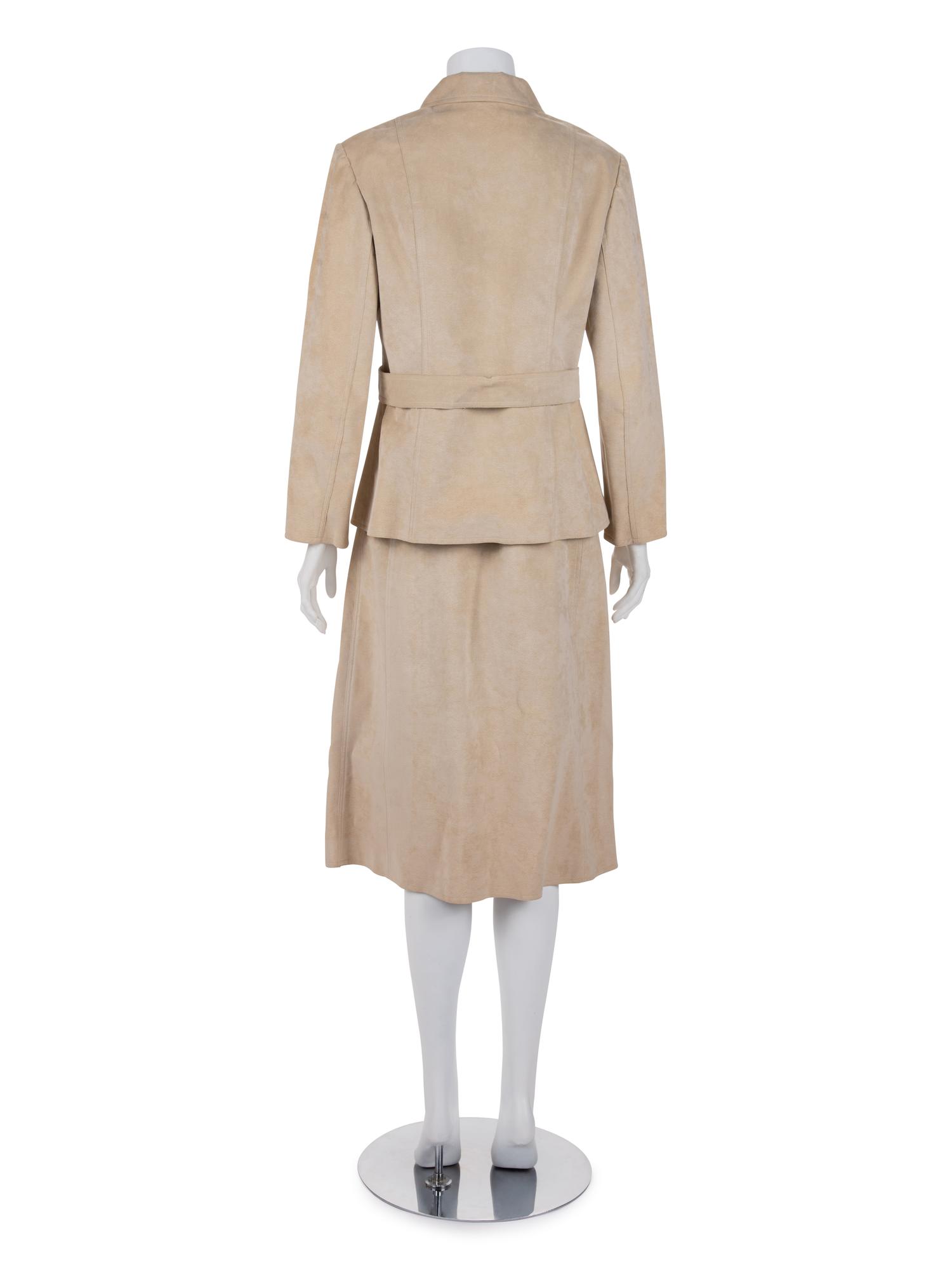 Three Halston Ultrasuede Items: One Two-Piece Skirt Ensemble, One Jacket, 1970s