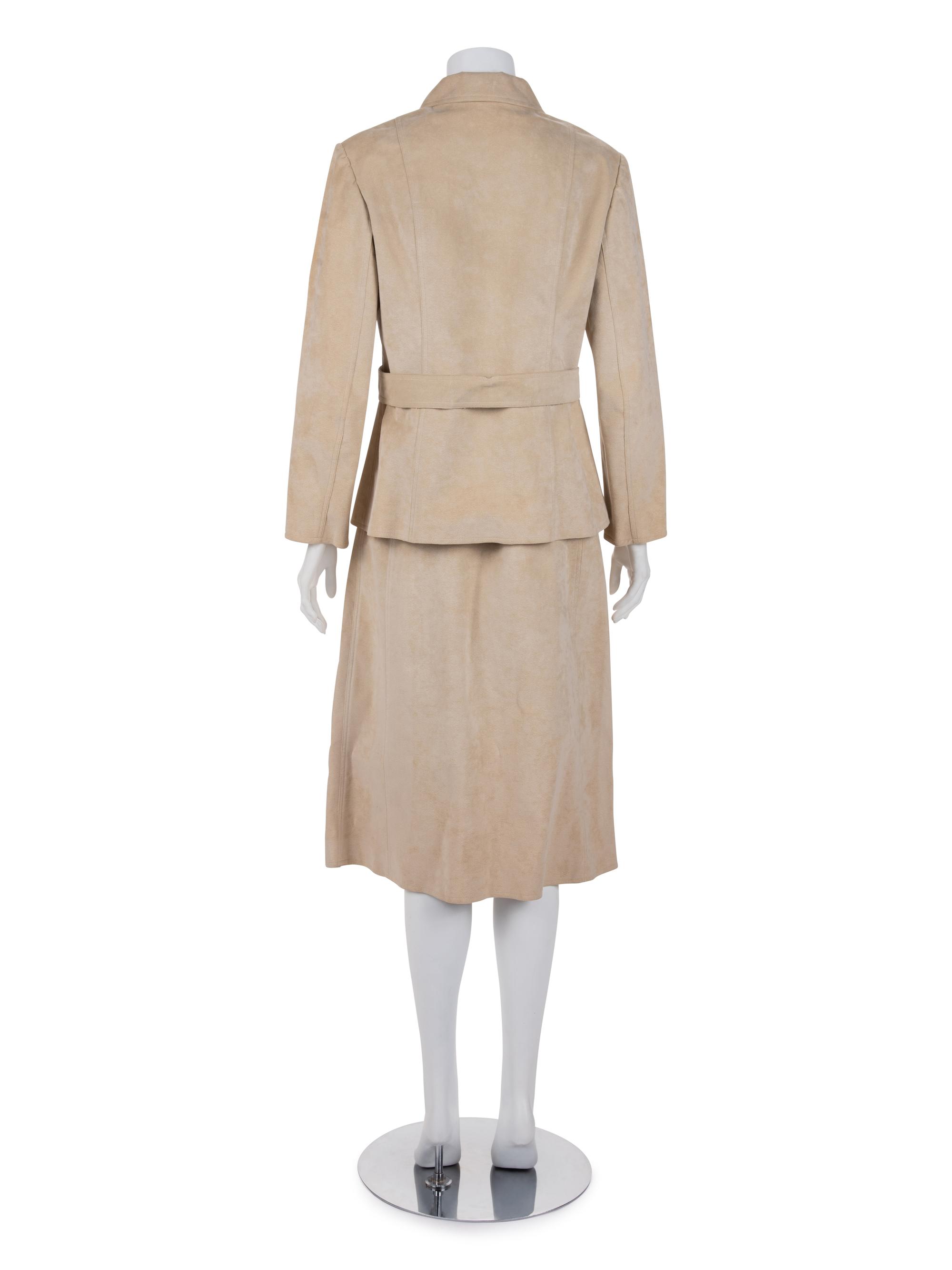 Three Halston Ultrasuede Items: One Two-Piece Skirt Ensemble, One Jacket, 1970s
